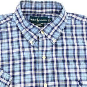 Ralph‎ Lauren Blake Men's Short Sleeve Plaid Button Down Shirt L